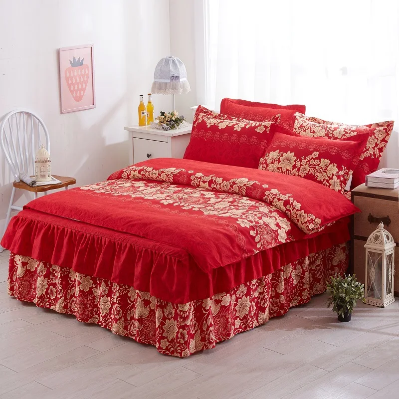 Fashion Style Bedding Sets 4pcs Bedding Sets Duvet Cover Bed Skirt Pillowcases Pure Polyester Bedding Sets King Queen Twin Sizes
Fashion Style Bedding Sets 4pcs Bedding Sets Duvet Cover Bed Skirt Pillowcases Pure Polyester Bedding Sets King Queen Twin Sizes