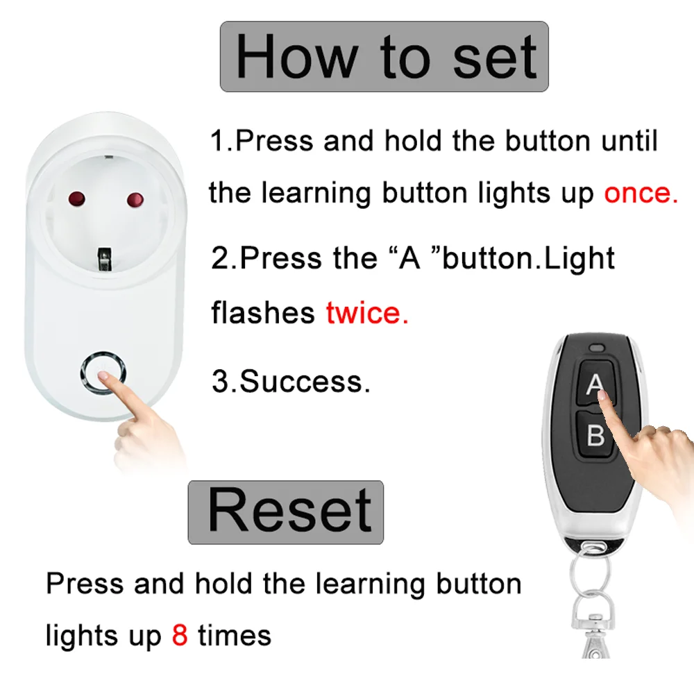 Universal Smart Remote Control EU French Socket Wireless Outlet 433Mhz 15A 220V Plug Compatible For Home Automation 
Universal Smart Remote Control EU French Socket Wireless Outlet 433Mhz 15A 220V Plug Compatible For Home Automation