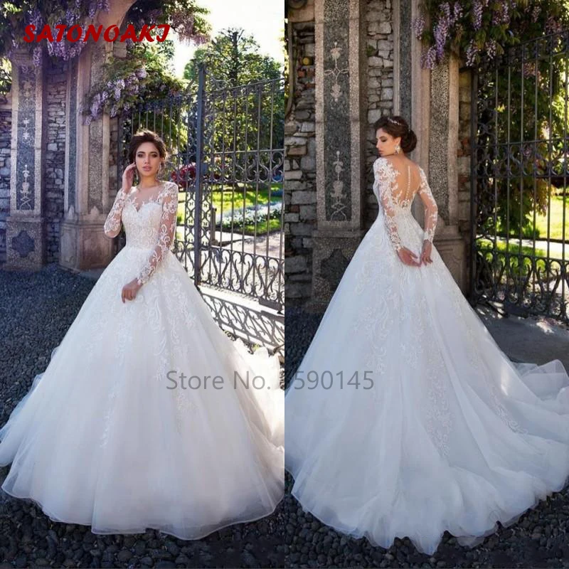 2020 New Wedding Dress Lace Applique Sheer Neck Long Sleeve Illusion Back Sweep Train Bridal Gowns Vestido De Novia Online Shop
2020 New Wedding Dress Lace Applique Sheer Neck Long Sleeve Illusion Back Sweep Train Bridal Gowns Vestido De Novia Online Shop