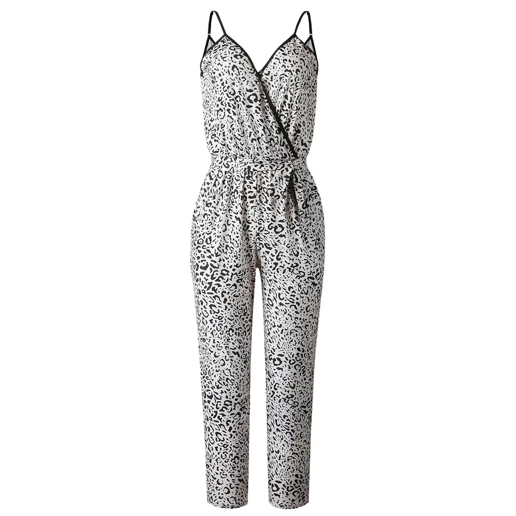 Fashion Sexy Women Leopard Print Sling Jumpsuit 2020 Summer V-neck Sleeveless Pocket Women's Bodysuit Office lady Romper Female
Fashion Sexy Women Leopard Print Sling Jumpsuit 2020 Summer V-neck Sleeveless Pocket Women's Bodysuit Office lady Romper Female