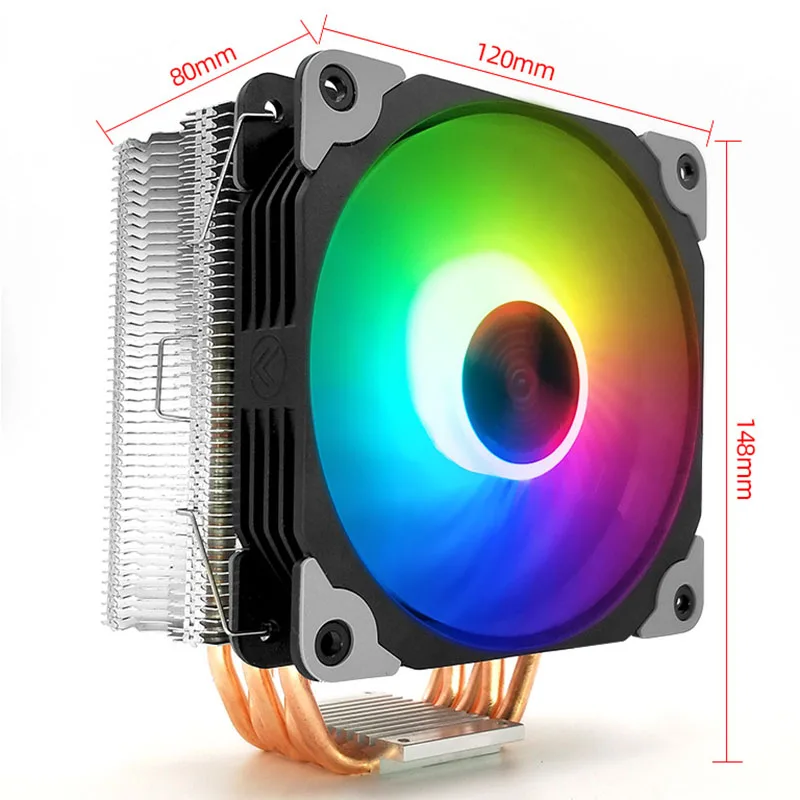 New Copper CPU Cooler High Quality 6 Heat-pipes Cooling 12cm RGB Fan Support 3PIN CPU Fan for Intel and For AMD Quiet Fans
New Copper CPU Cooler High Quality 6 Heat-pipes Cooling 12cm RGB Fan Support 3PIN CPU Fan for Intel and For AMD Quiet Fans