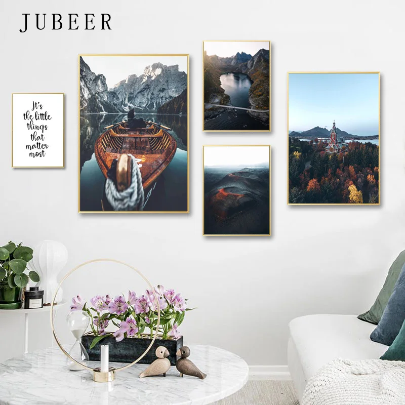 nordic style poster Mountain wall pictures for living room lake boat canvas painting Inspirational quotes posters and prints
nordic style poster Mountain wall pictures for living room lake boat canvas painting Inspirational quotes posters and prints