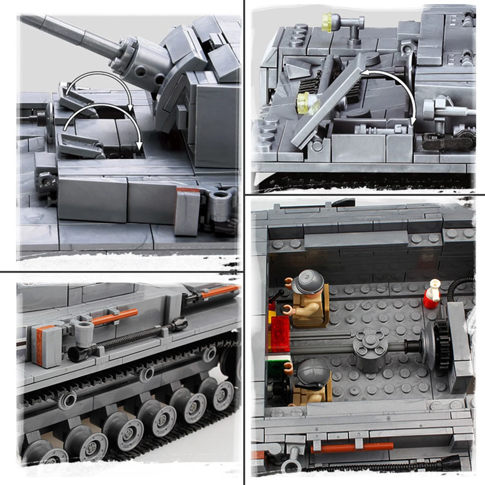 Building blocks Compatible lepining military 82010 1193pcs Large Panzer IV WW2 Tank toys for children
Building blocks Compatible lepining military 82010 1193pcs Large Panzer IV WW2 Tank toys for children