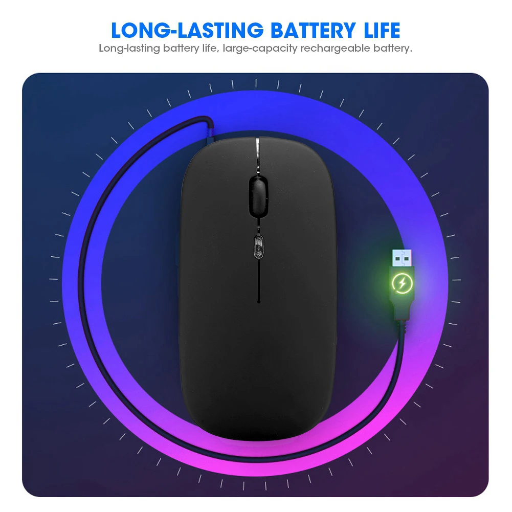 Wireless Mouse Bluetooth Rechargeable LED Lights Mouse Wireless Computer Silent Ergonomic Gaming Mouse For Laptop Notebook PC
Wireless Mouse Bluetooth Rechargeable LED Lights Mouse Wireless Computer Silent Ergonomic Gaming Mouse For Laptop Notebook PC