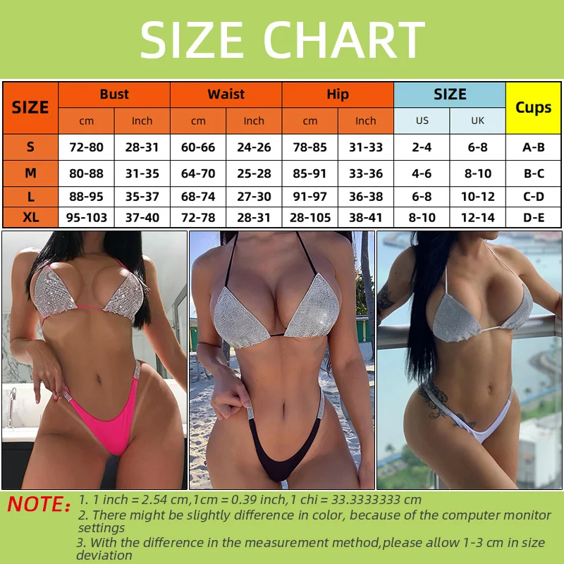 Sexy Rhinestone Bikinis Women Two Piece Suits Low Waist Swimsuit Brazilian Swimwear Beach Wear Bathing Suit Swimming Maillot
Sexy Rhinestone Bikinis Women Two Piece Suits Low Waist Swimsuit Brazilian Swimwear Beach Wear Bathing Suit Swimming Maillot
