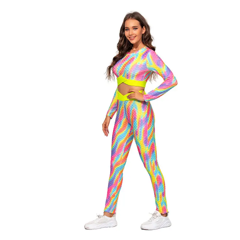 Spring and Autumn Fashion Trendy Women's Round Neck Long-sleeved Tie-dye Printed Navel High Waist Slim Slimming Yoga Sports Suit
Spring and Autumn Fashion Trendy Women's Round Neck Long-sleeved Tie-dye Printed Navel High Waist Slim Slimming Yoga Sports Suit