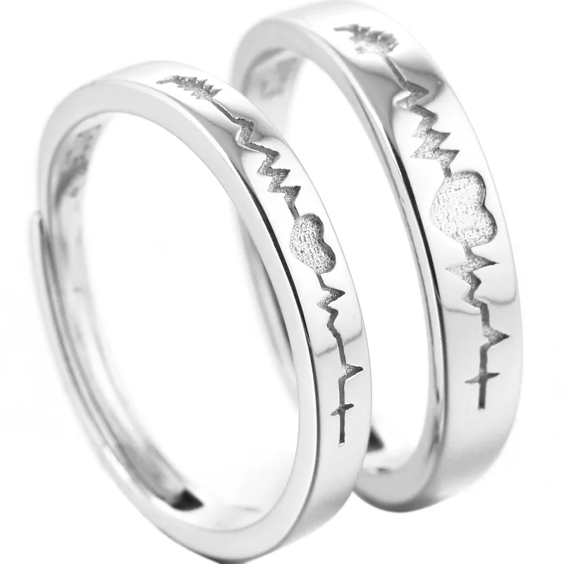 S925 silver ring heartbeat lovers ring men and women fashion exquisite opening adjustable new market
S925 silver ring heartbeat lovers ring men and women fashion exquisite opening adjustable new market