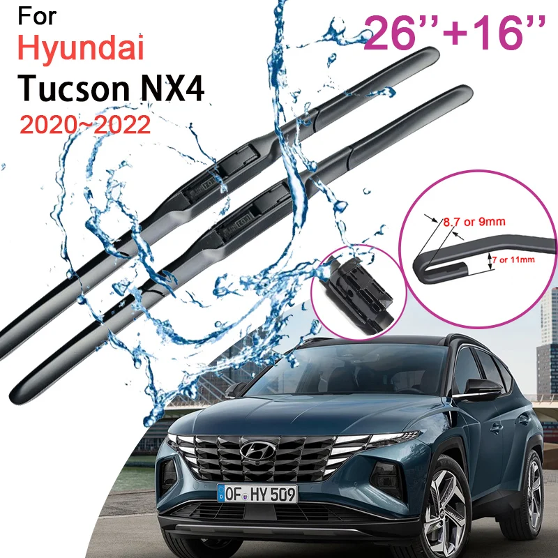 Car Front Windshield Wiper Blades for Hyundai Tucson NX4 2020~2022 Two Frameless Silent Durable Rubber Snow Scraping Accessories 
Car Front Windshield Wiper Blades for Hyundai Tucson NX4 2020~2022 Two Frameless Silent Durable Rubber Snow Scraping Accessories