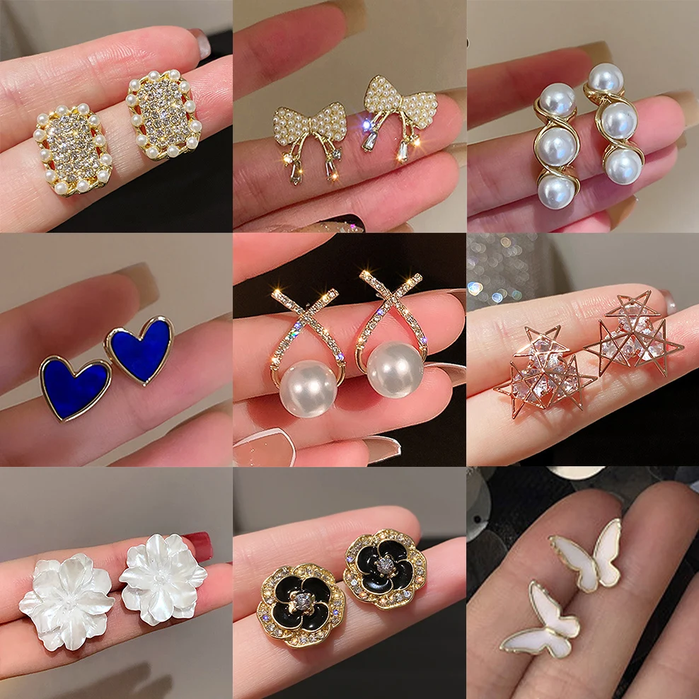2021 Fashion Stud Earrings Pearl Rhinestone Geometric Earrings for Women Elegant Jewelry Party Christmas Gifts for Girlfriends
2021 Fashion Stud Earrings Pearl Rhinestone Geometric Earrings for Women Elegant Jewelry Party Christmas Gifts for Girlfriends