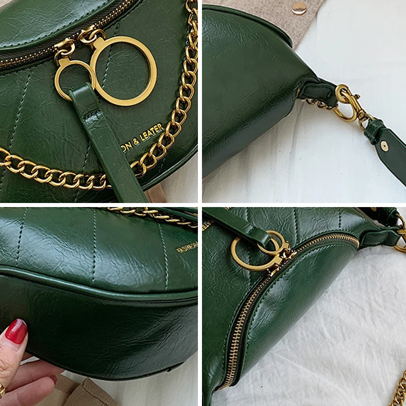 CASMOR Shoulder Bags New Oil Wax Leather Bag Fashion Shell Shape PU Flap Bag Ladies Party Punk Rock Chains Crossbody Bag 2019
CASMOR Shoulder Bags New Oil Wax Leather Bag Fashion Shell Shape PU Flap Bag Ladies Party Punk Rock Chains Crossbody Bag 2019