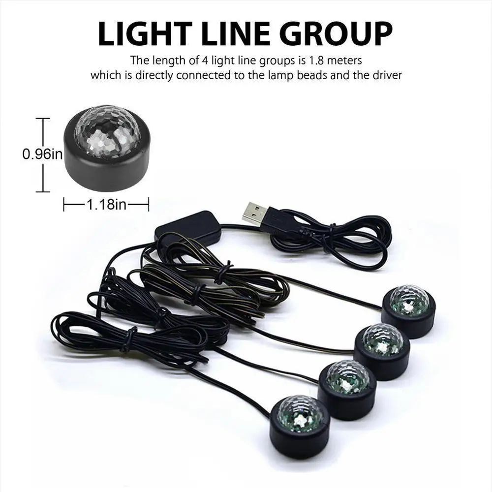1Set LED Atmosphere Decoration Star Light led Feet Interior Sound Interior Auto Colorful Lamp Ambient Car USB Ambient Contr Q9E8
1Set LED Atmosphere Decoration Star Light led Feet Interior Sound Interior Auto Colorful Lamp Ambient Car USB Ambient Contr Q9E8