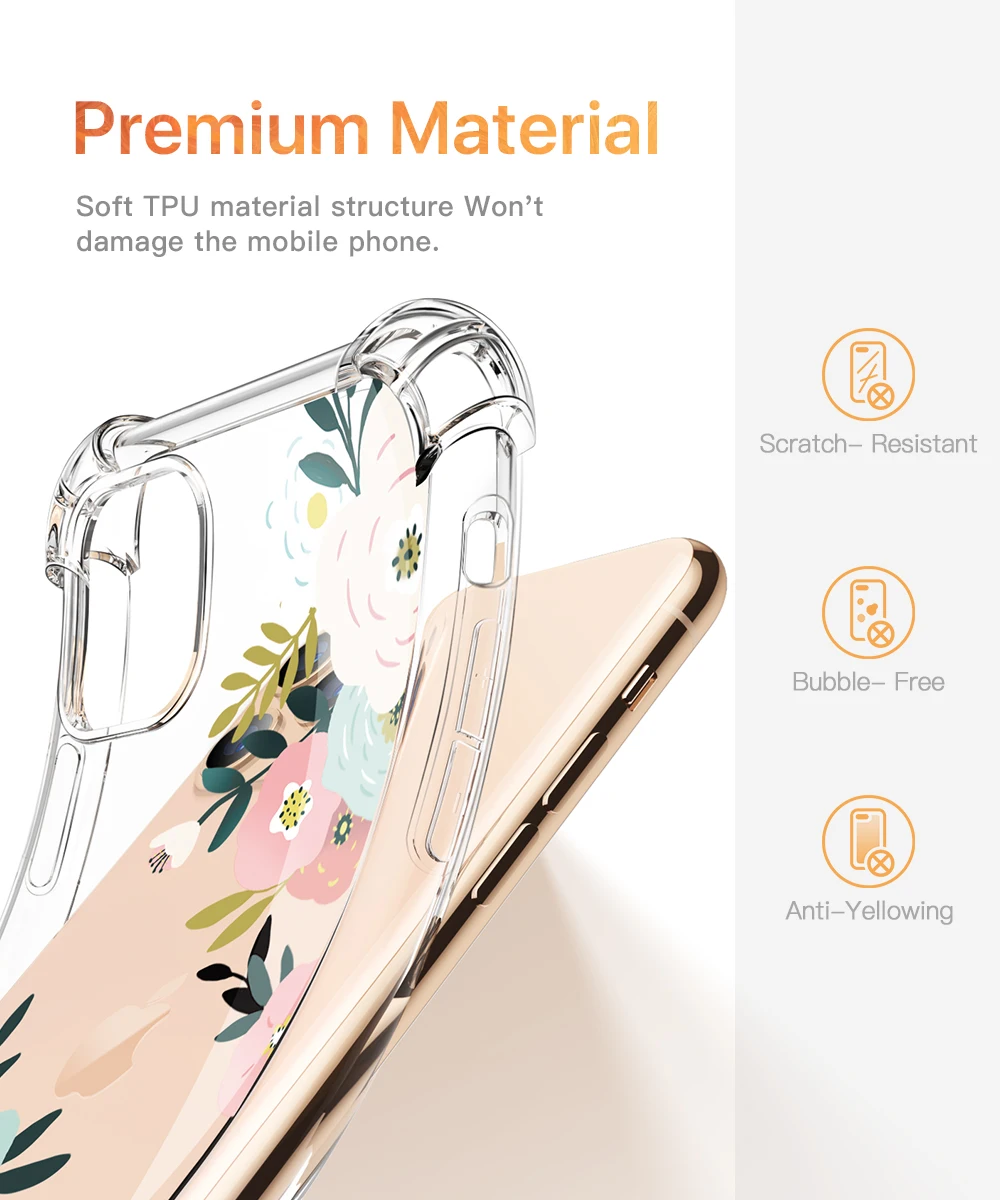 GVIEWIN Clear Flower Phone Case for iPhone 12 Pro 12mini 11 Pro Max 7 8 Plus XR XS MAX Soft TPU Shockproof Drop Protective Case
GVIEWIN Clear Flower Phone Case for iPhone 12 Pro 12mini 11 Pro Max 7 8 Plus XR XS MAX Soft TPU Shockproof Drop Protective Case