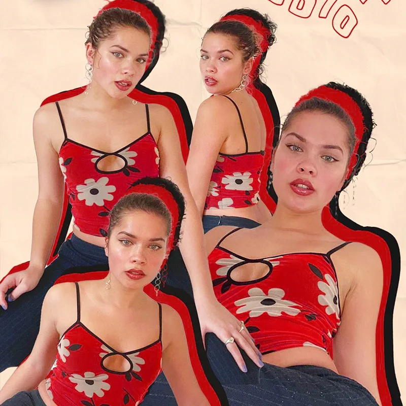 2021 Street Fashion New Women's Wear Sleeveless Head Sling Print Exposed Navel Slim Fit Women's T-Shirt Top Tank Top Women
2021 Street Fashion New Women's Wear Sleeveless Head Sling Print Exposed Navel Slim Fit Women's T-Shirt Top Tank Top Women