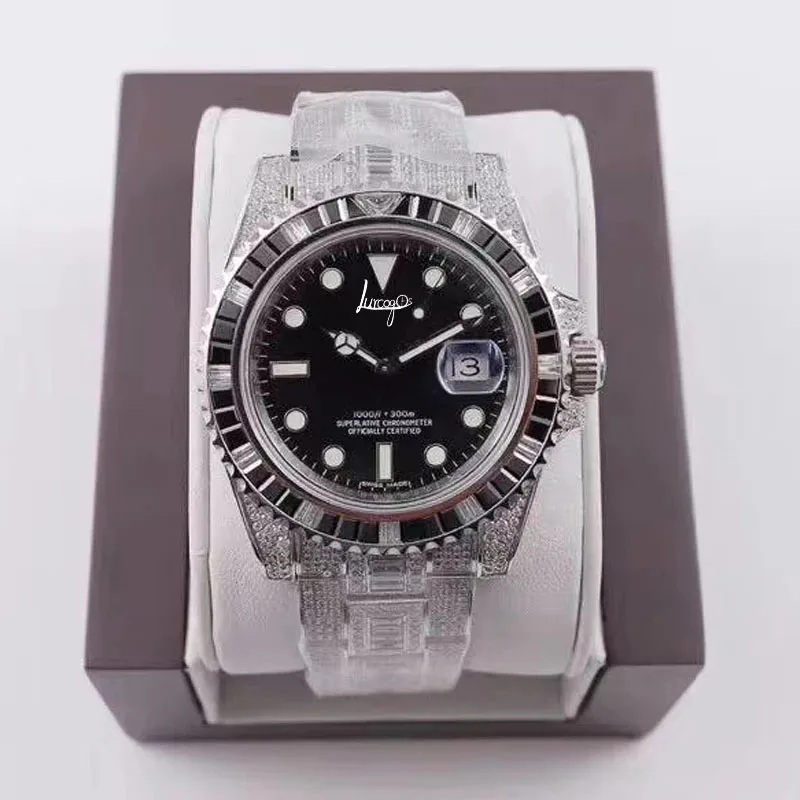 Wholesale icy top watch black submarine-grade Full Diamonds buckle sapphire glass automatic ETA Noob 3135 movement 1:1
Wholesale icy top watch black submarine-grade Full Diamonds buckle sapphire glass automatic ETA Noob 3135 movement 1:1