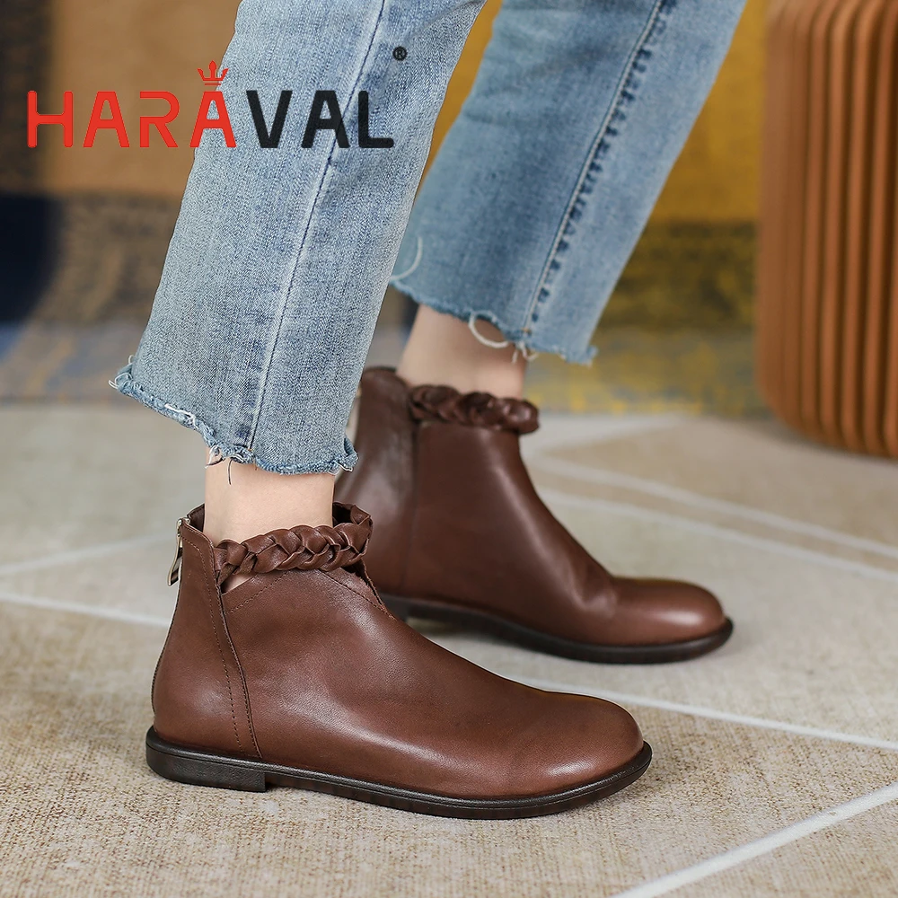HARAVAL Ankle Boots Shoes Elegant Spring Autumn Round Toe Brown Black Work & Safety Genuine Leather Round Toe Solid Shoes E350L
HARAVAL Ankle Boots Shoes Elegant Spring Autumn Round Toe Brown Black Work & Safety Genuine Leather Round Toe Solid Shoes E350L