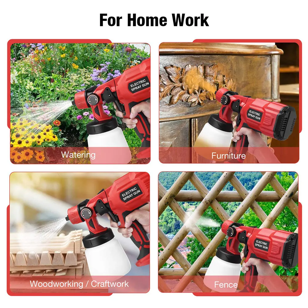 Spray Gun , High Power Electric Paint Sprayer,Airbrush gun,3 Nozzle & 800 ml Large capacity,HVLP, Fence Painting Tool Easy Clean
Spray Gun , High Power Electric Paint Sprayer,Airbrush gun,3 Nozzle & 800 ml Large capacity,HVLP, Fence Painting Tool Easy Clean