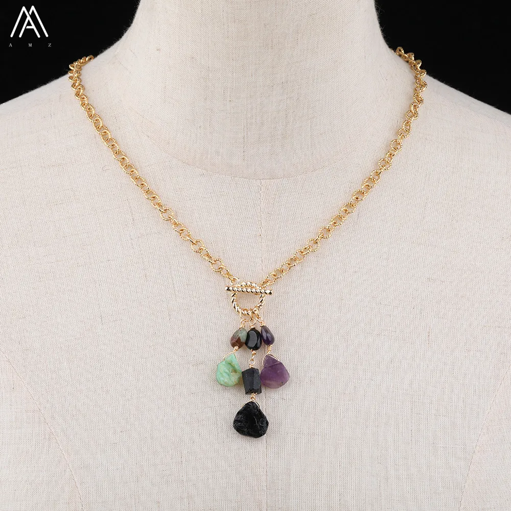 Natural Stones Chip Beads Pendant Gold Chains Adjustable Necklace For Women Quartz Crystal Stones Beads Boho Necklace Jewelry
Natural Stones Chip Beads Pendant Gold Chains Adjustable Necklace For Women Quartz Crystal Stones Beads Boho Necklace Jewelry