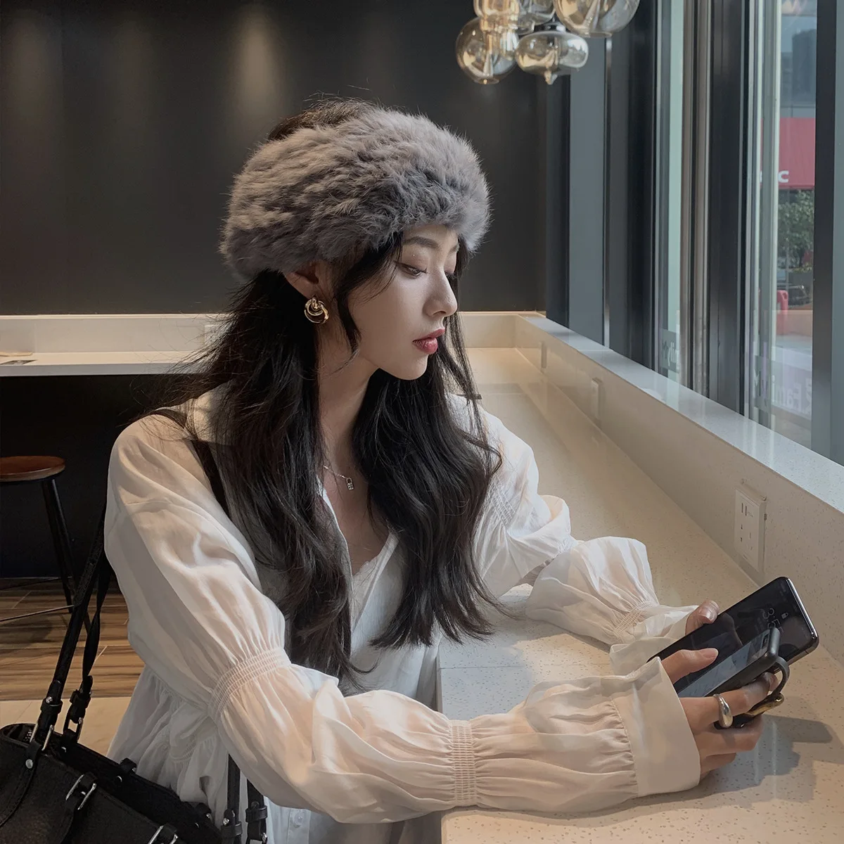 шапка Real Rex Rabbit Hair Half Circle Knitted Handmade Hairband Hat Women's Wide Fall/Winter Warm Japanese Headdress Headgear
шапка Real Rex Rabbit Hair Half Circle Knitted Handmade Hairband Hat Women's Wide Fall/Winter Warm Japanese Headdress Headgear