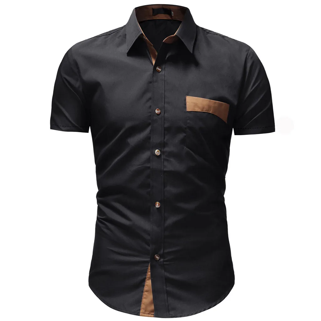 Turn-down Collar Men's Casual Patchwork Button Down Short Sleeve Shirt Top Blouse Pockets Oversized Shirt Spliced Clothing
Turn-down Collar Men's Casual Patchwork Button Down Short Sleeve Shirt Top Blouse Pockets Oversized Shirt Spliced Clothing
