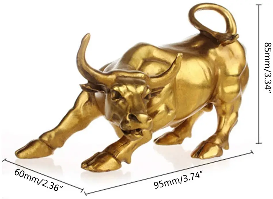 Feng Shui Fortune Brass Wall Street Bull Statue, Sculpture Home Decoration Golden Copper Bull Represents Good Luck of Career and
Feng Shui Fortune Brass Wall Street Bull Statue, Sculpture Home Decoration Golden Copper Bull Represents Good Luck of Career and
