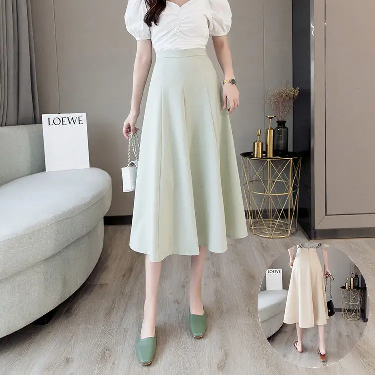 2020 New Summer Women Vintage A-Line High Waist Mid-Calf Skirt Female Solid Color Elegant Skirts Saia Faldas Jupe Femme X264
2020 New Summer Women Vintage A-Line High Waist Mid-Calf Skirt Female Solid Color Elegant Skirts Saia Faldas Jupe Femme X264