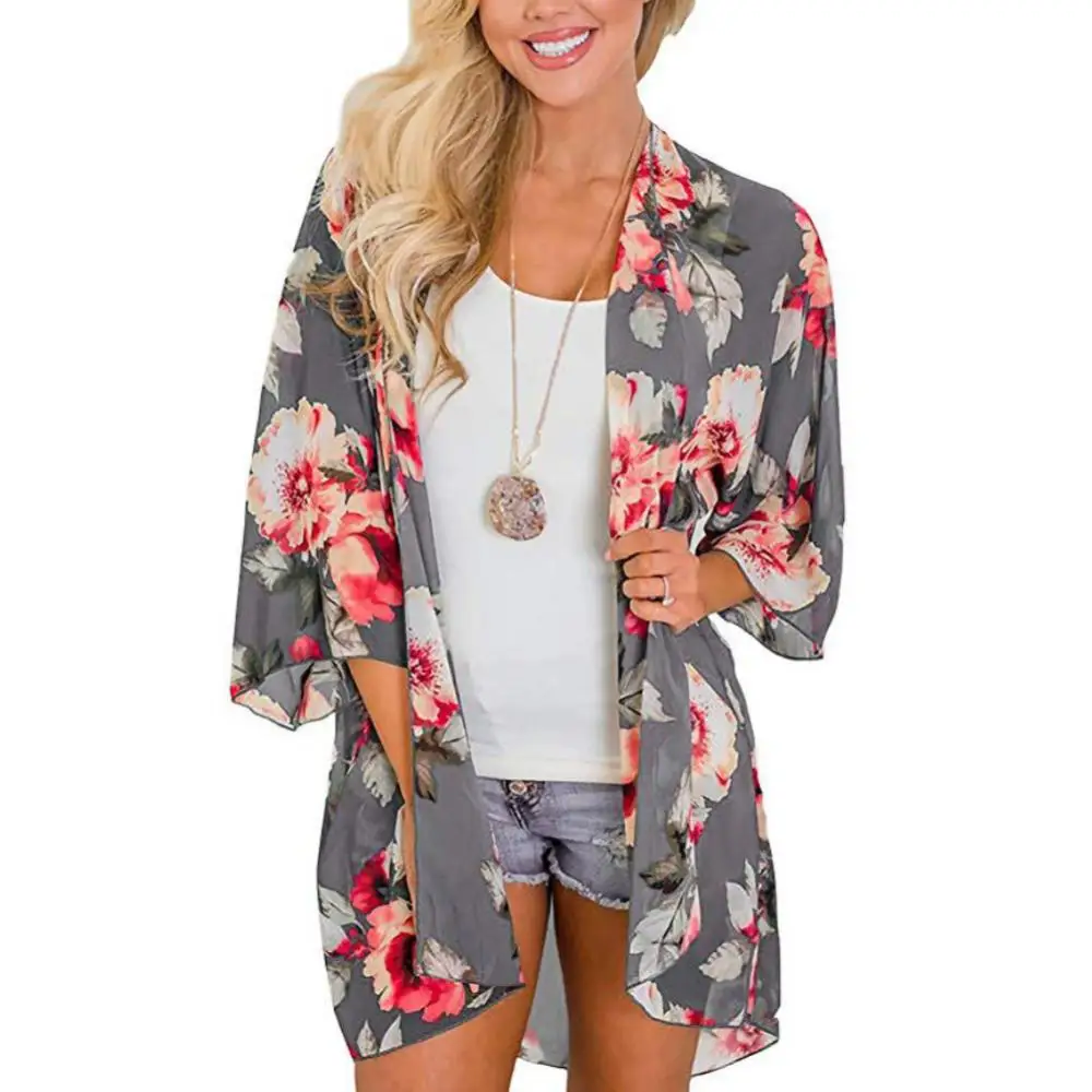Women Floral Leopard Print Half Sleeve Shawl Cardigan Bikini Cover Up Blouse Top Long Sleeve Summer Beach Kimonos Cardigan
Women Floral Leopard Print Half Sleeve Shawl Cardigan Bikini Cover Up Blouse Top Long Sleeve Summer Beach Kimonos Cardigan
