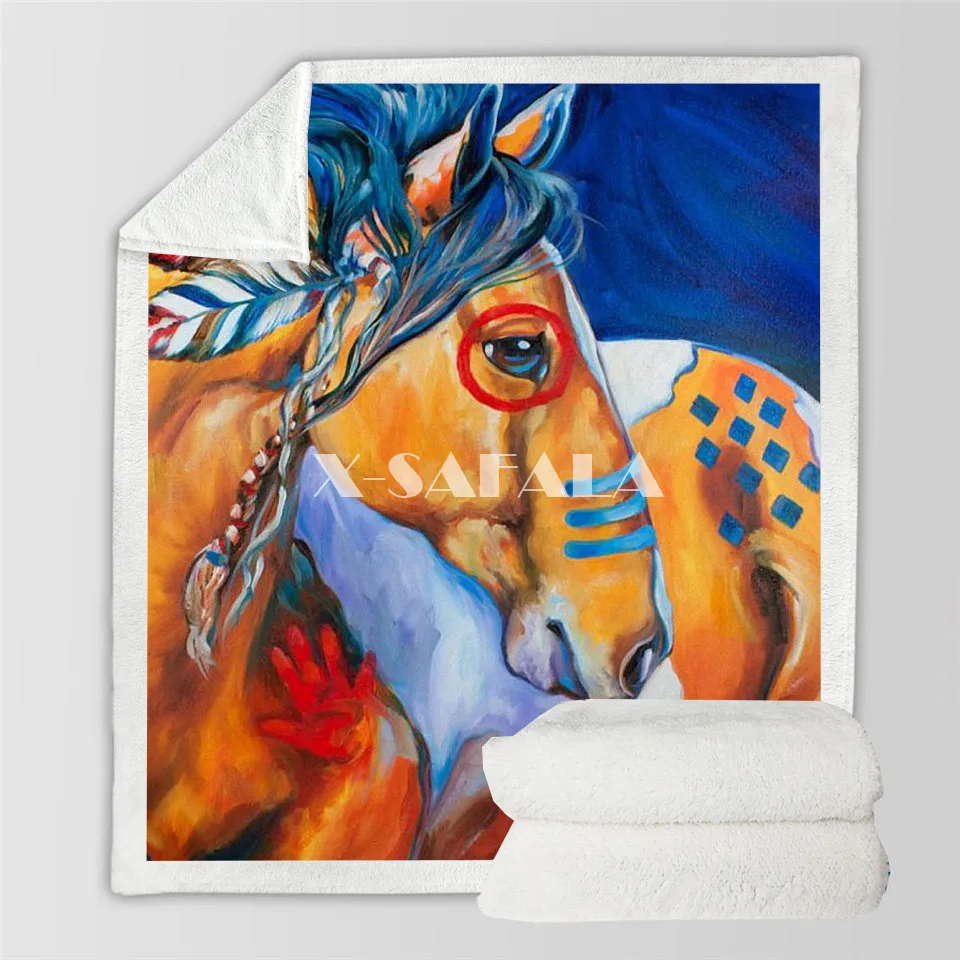 Native Horse Painting Art 3D Print Plush Throw Sherpa Fleece Bedspread Blanket Vintage Bedding Square Picnic Wool Soft-1
Native Horse Painting Art 3D Print Plush Throw Sherpa Fleece Bedspread Blanket Vintage Bedding Square Picnic Wool Soft-1