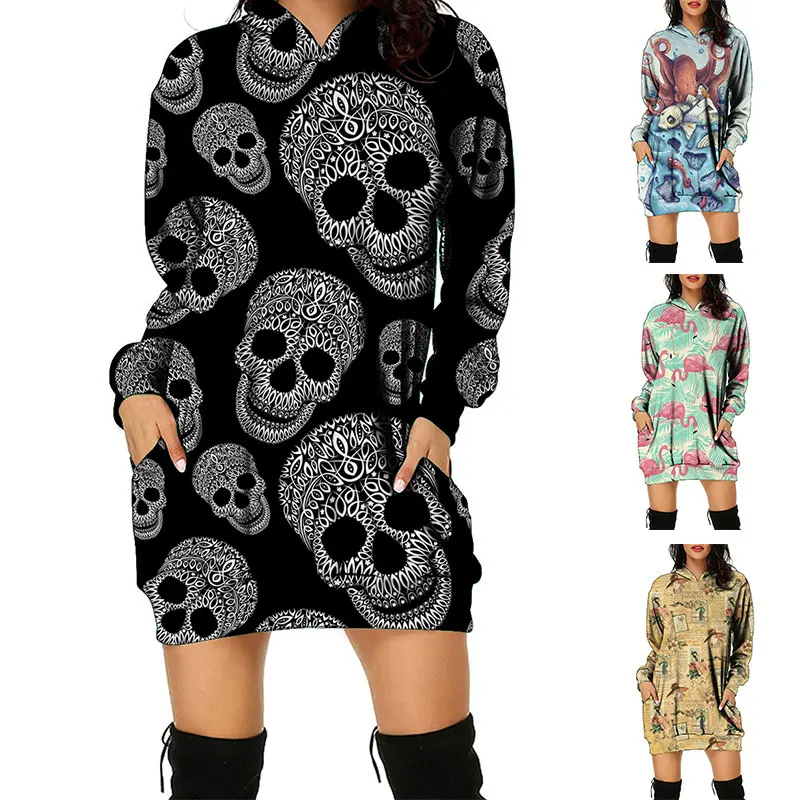 Female Hoodie Harajuku Korean Version Of Loose Oversized Sweatshirt 3d Skull Print Long Hoodie Jumper Personality Cool Girl Top
Female Hoodie Harajuku Korean Version Of Loose Oversized Sweatshirt 3d Skull Print Long Hoodie Jumper Personality Cool Girl Top