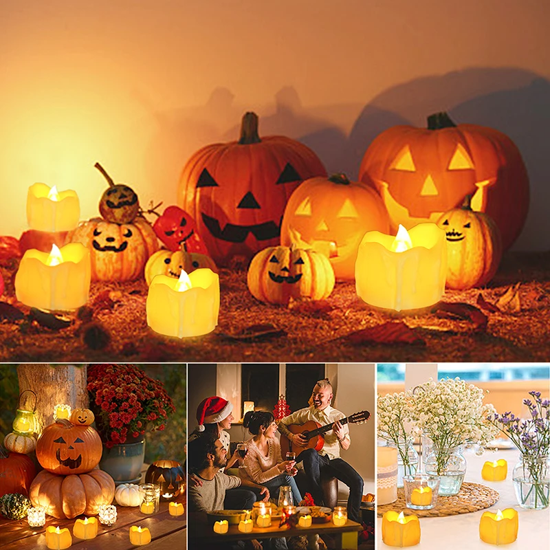 12 Pcs LED Tealight Candle Light Flickering LED Candles With Timer Electronic Bougie Lamp With Battery Holiday Decoration
12 Pcs LED Tealight Candle Light Flickering LED Candles With Timer Electronic Bougie Lamp With Battery Holiday Decoration