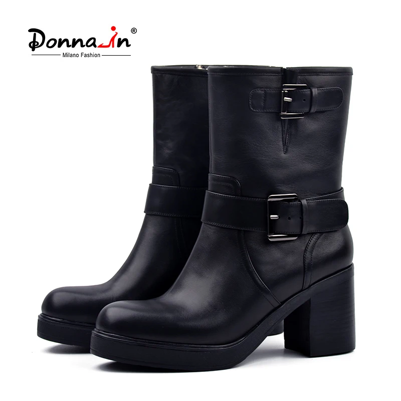 Donna-in Fashion Metal Buckle Winter Snow Boots Real Wool Lining Genuine Leather Platform High Heel Women Shoes Mid-Calf Boot
Donna-in Fashion Metal Buckle Winter Snow Boots Real Wool Lining Genuine Leather Platform High Heel Women Shoes Mid-Calf Boot