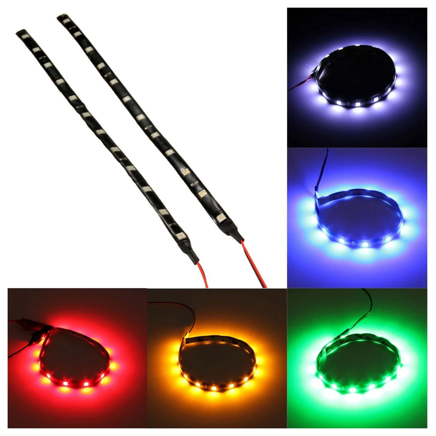 2* 5050 SMD 12 LED IP65 Waterproof Flexible Strip Light 12V 3W For Car Home 30cm
2* 5050 SMD 12 LED IP65 Waterproof Flexible Strip Light 12V 3W For Car Home 30cm