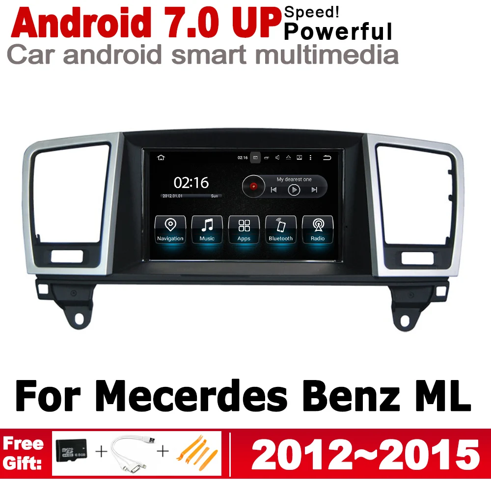 Автомобильный мультимедийный плеер HD экран стерео Android 7 0 GPS Navi карта для Mecerdes Benz ML