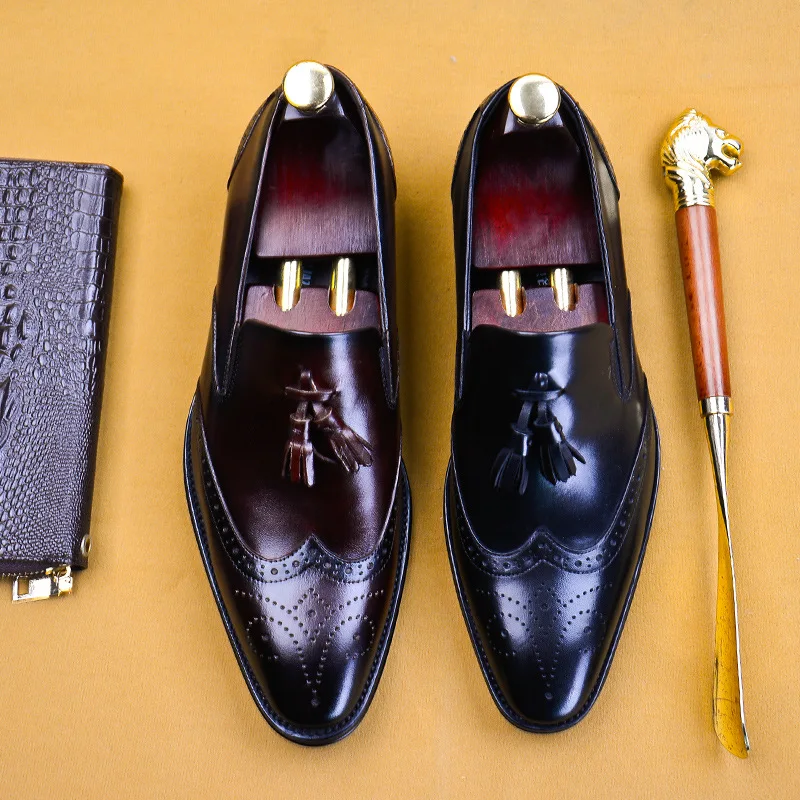 QYFCIOUFU Formal Brogue Shoes Men Classic Tassel Men Shoes Genuine Leather Slip On Office Shoes Men Elegant Luxury Dress US 11.5
QYFCIOUFU Formal Brogue Shoes Men Classic Tassel Men Shoes Genuine Leather Slip On Office Shoes Men Elegant Luxury Dress US 11.5