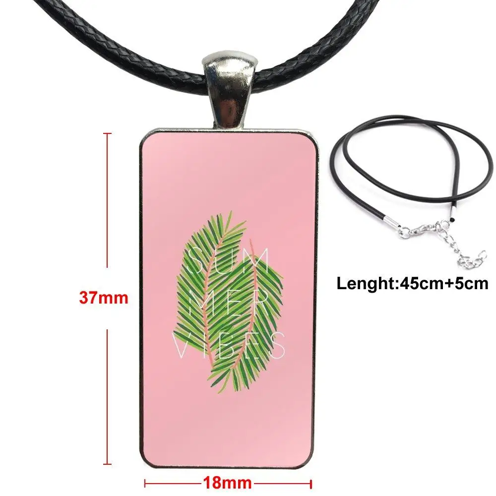 Design Fashion Vintage Glass Women Rectangle Necklace Pendants For Girls Best Gift Green Tropical Vibes Summer Leaves
Design Fashion Vintage Glass Women Rectangle Necklace Pendants For Girls Best Gift Green Tropical Vibes Summer Leaves