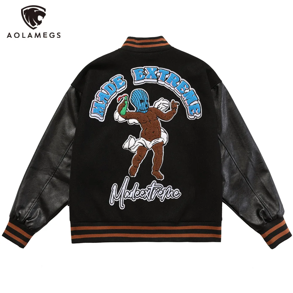 Aolamegs Men Funny Furry Patches Bomber Jacket Autumn Baggy Fashion Hip Hop High Street Varsity Jacket Couple Baseball Coats Men
Aolamegs Men Funny Furry Patches Bomber Jacket Autumn Baggy Fashion Hip Hop High Street Varsity Jacket Couple Baseball Coats Men