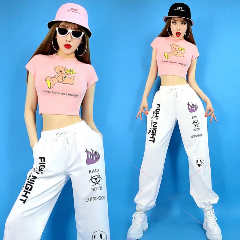 Stage Outfit Jazz Dance Costumes Girl Pink Short T-Shirt Letter Trousers Hip Hop Clothing Adults Street Dancing Wear DNV13171
Stage Outfit Jazz Dance Costumes Girl Pink Short T-Shirt Letter Trousers Hip Hop Clothing Adults Street Dancing Wear DNV13171