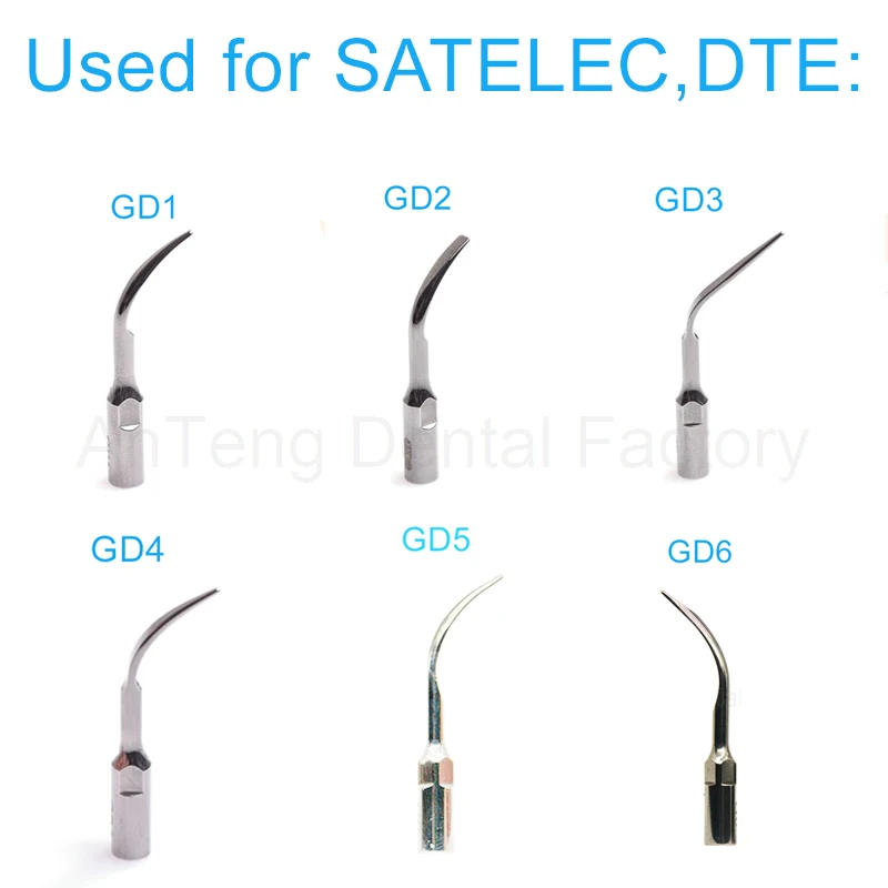 6 PCS Dental Ultrasonic Scaler Tips GD1 GD2 GD3 GD4 GD5 GD6 Dental Ultrasonic Supragingival Scaling Tip fit DTE SATELEC
6 PCS Dental Ultrasonic Scaler Tips GD1 GD2 GD3 GD4 GD5 GD6 Dental Ultrasonic Supragingival Scaling Tip fit DTE SATELEC