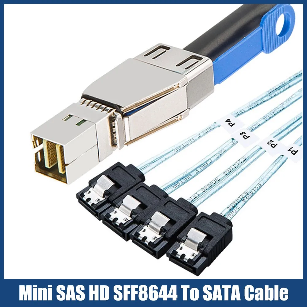 Mini SAS Cable SFF8644 To 4 SATA Ports 7Pin 12GB HD SAS Cable for Hard Disk Data Server 1m SATA USB
Mini SAS Cable SFF8644 To 4 SATA Ports 7Pin 12GB HD SAS Cable for Hard Disk Data Server 1m SATA USB