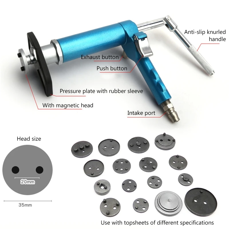 Pneumatic Brake Pump Safe Durable Adjustment Tools Universal Disc Brake Caliper Auto Car Vehicle Repair Service Tool
Pneumatic Brake Pump Safe Durable Adjustment Tools Universal Disc Brake Caliper Auto Car Vehicle Repair Service Tool