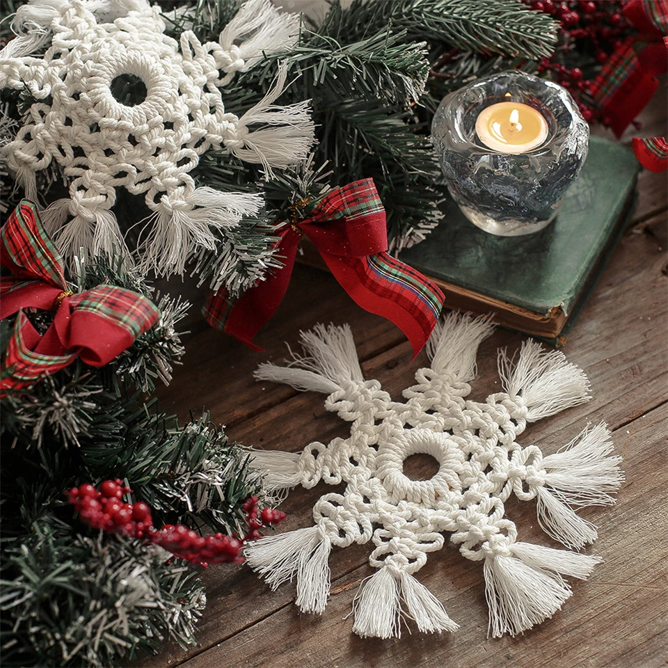 Christmas Snowflake Decorative Boho Macrame Wall Hanging Tapestry Bohemia Decor Farmhouse Home Hand Woven Wall Mandala Tapestrie
Christmas Snowflake Decorative Boho Macrame Wall Hanging Tapestry Bohemia Decor Farmhouse Home Hand Woven Wall Mandala Tapestrie