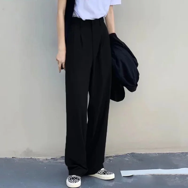 Wide Leg Pants Women Pockets Gothic High Waist Solid Trousers Ladies OL Streetwear Thin Office Elegant Pantalones Mujer
Wide Leg Pants Women Pockets Gothic High Waist Solid Trousers Ladies OL Streetwear Thin Office Elegant Pantalones Mujer