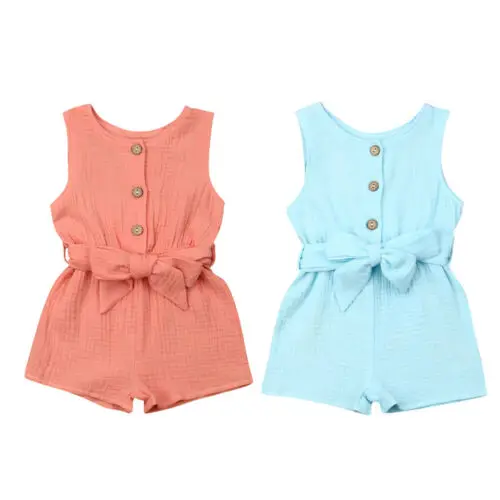 2020 Baby Summer Clothing 0-18M Newborn Infant Kid Baby Girl Boy Cotton Linen Romper Sleeveless Solid Button Belt Playsuit
2020 Baby Summer Clothing 0-18M Newborn Infant Kid Baby Girl Boy Cotton Linen Romper Sleeveless Solid Button Belt Playsuit