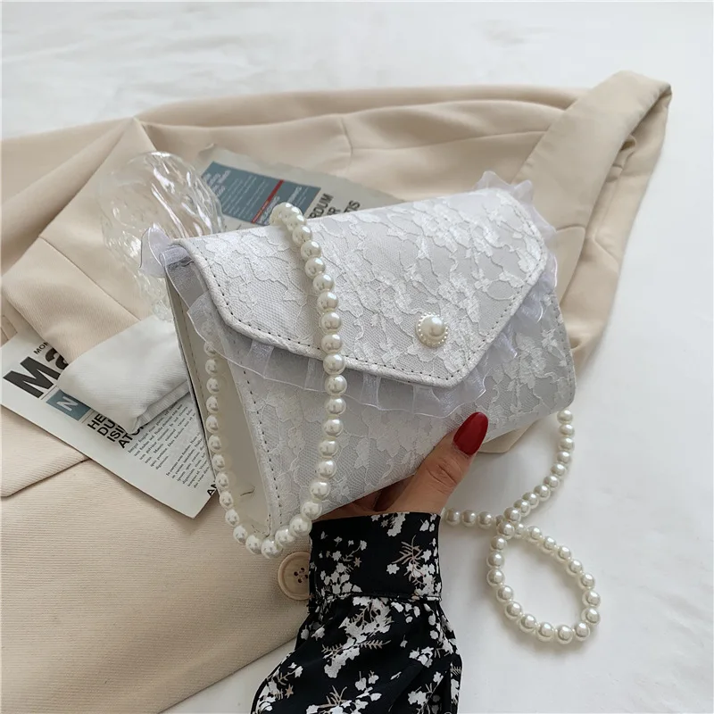 Fashion Small Square Bag Summer New Japanese Style Lace Women Shoulder Bag Simple Pearl Chain Bag With Female's Messenger Bag
Fashion Small Square Bag Summer New Japanese Style Lace Women Shoulder Bag Simple Pearl Chain Bag With Female's Messenger Bag