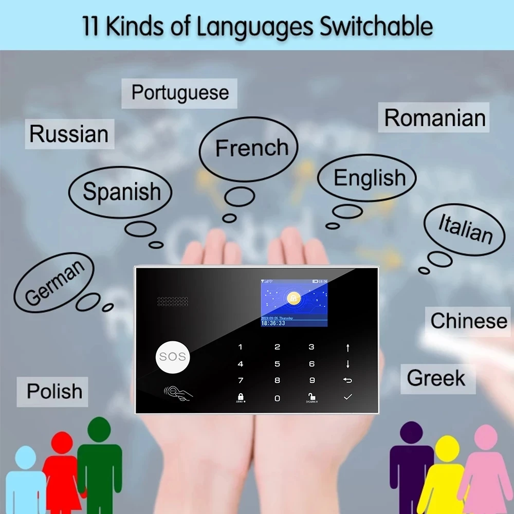 Wireless WIFI GSM Home Security Alarm System RFID Burglar Remote Control Autodial Siren Sensor Kit compatible Alexa & Google 
Wireless WIFI GSM Home Security Alarm System RFID Burglar Remote Control Autodial Siren Sensor Kit compatible Alexa & Google