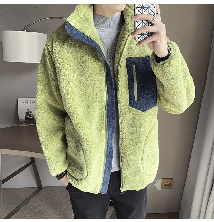 2020 Winter Men's Lamb Wool Coat Color Matching Decor Stand Collar Zipper Thick Warm Wind-proof Casuaol Fashion Male Coat
2020 Winter Men's Lamb Wool Coat Color Matching Decor Stand Collar Zipper Thick Warm Wind-proof Casuaol Fashion Male Coat