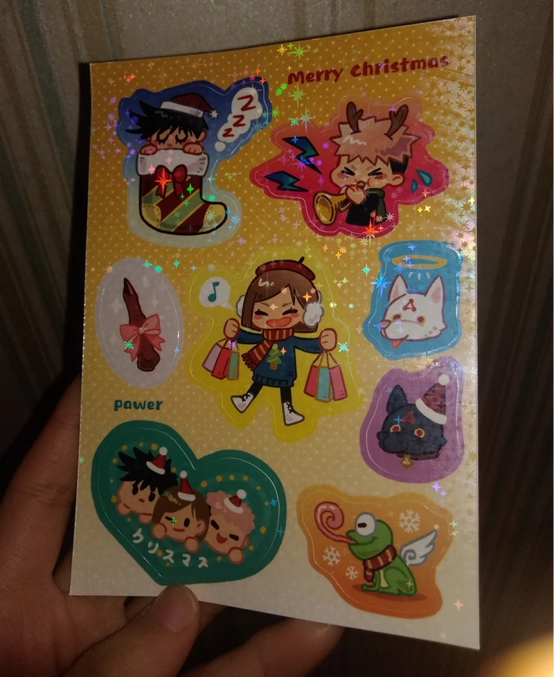 Anime Jujutsu Kaisen Kugisaki Nobara Laser Christmas Sticker Family portrait Motorcycle Phone Travel Luggage Adhesive sticker
Anime Jujutsu Kaisen Kugisaki Nobara Laser Christmas Sticker Family portrait Motorcycle Phone Travel Luggage Adhesive sticker
