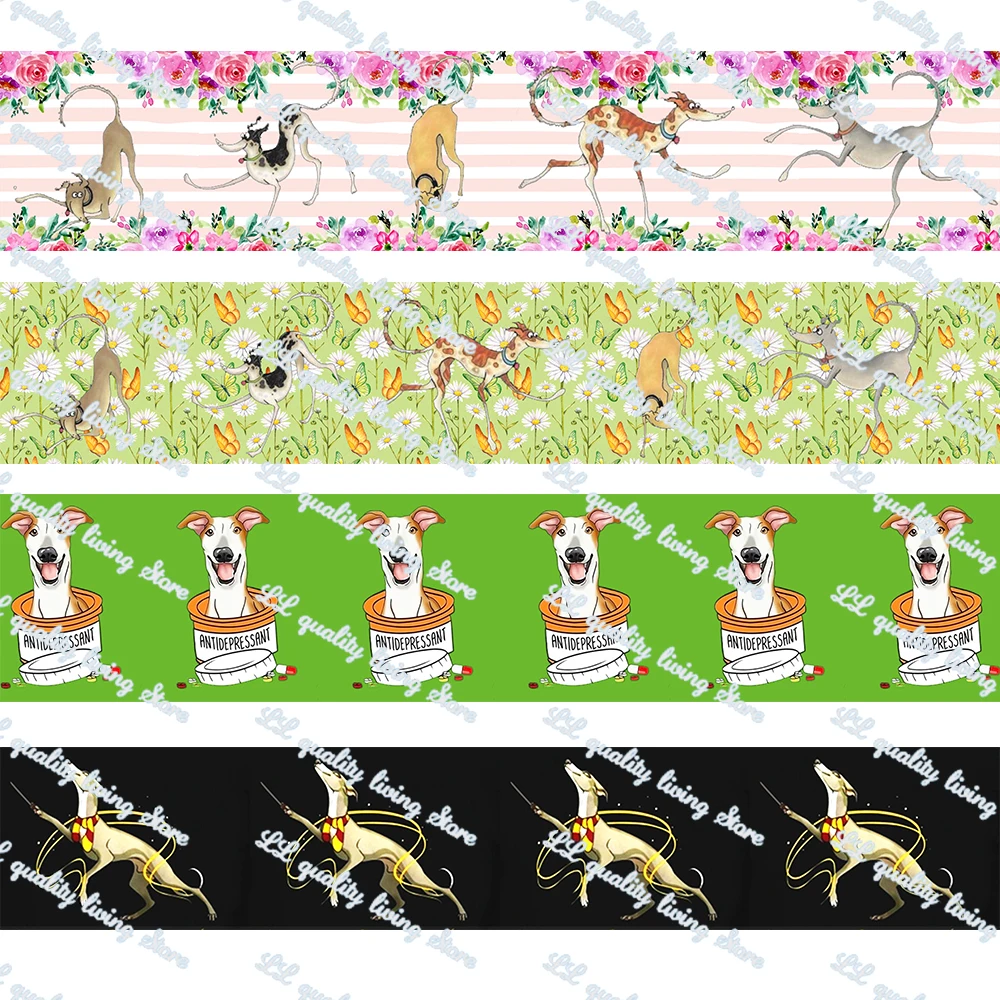 16-75mm Cartoon Greyhound Printed Grosgrain Ribbon/16mm Printed Elastic Foe Ribbons DIY Hair Bows Sewing Webbing 50 Yards
16-75mm Cartoon Greyhound Printed Grosgrain Ribbon/16mm Printed Elastic Foe Ribbons DIY Hair Bows Sewing Webbing 50 Yards