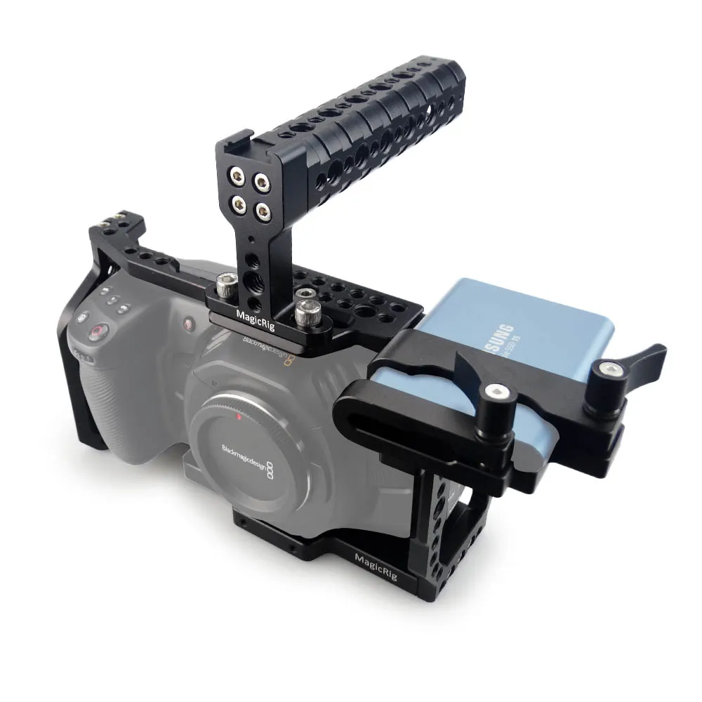 MAGICRIG BMPCC 4K /6K клетка для камеры с верхней ручкой + T5 SSD держатель Blackmagic Pocket Cinema Camera