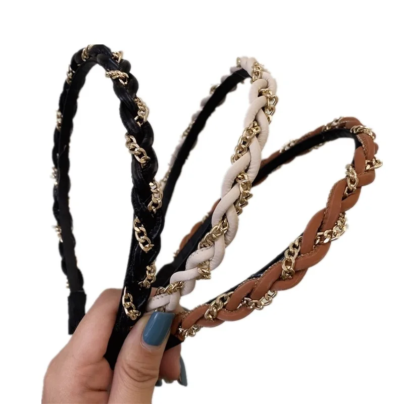 Fashion Hair Accessories Women's Alloy Chain Headbands Braided Wide Side Knotted Headband For Women Headwrap
Fashion Hair Accessories Women's Alloy Chain Headbands Braided Wide Side Knotted Headband For Women Headwrap