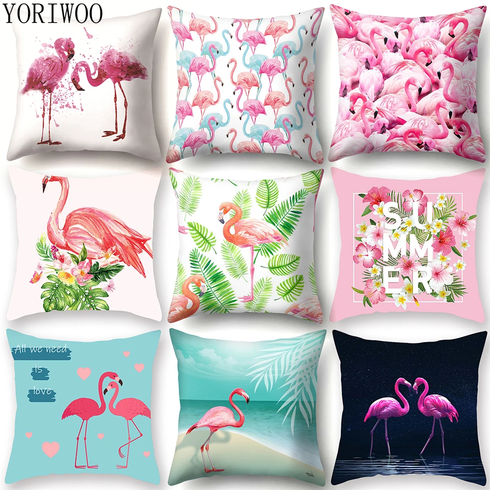 Чехол для подушки YORIWOO Hawaii Flamingo чехол на день рождения с тропическим принтом
